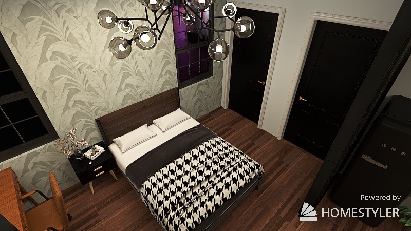 Main Area (Living, Kitchen, and Bedroom)) 3d design renderings