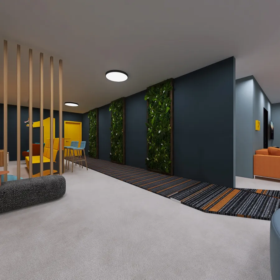 Floor 1 Hallway   Breakout Spaces 3d design renderings
