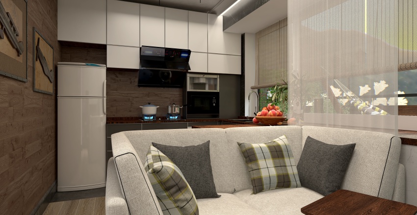 Вітальня / кухня 3d design renderings