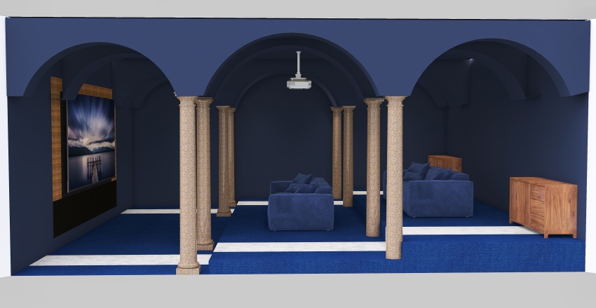 Home Cinema - Blue 3d design renderings