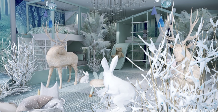 #Children'sDayContest_The Enchanted Winter Forest 3d design renderings