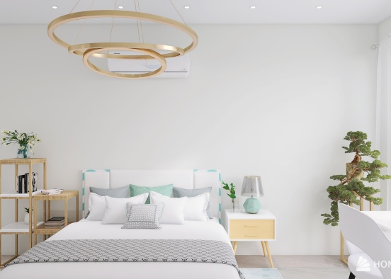 Loft of Bedroom Design Rendering