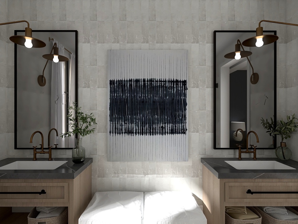 Modern Master Bathroom 3d design renderings