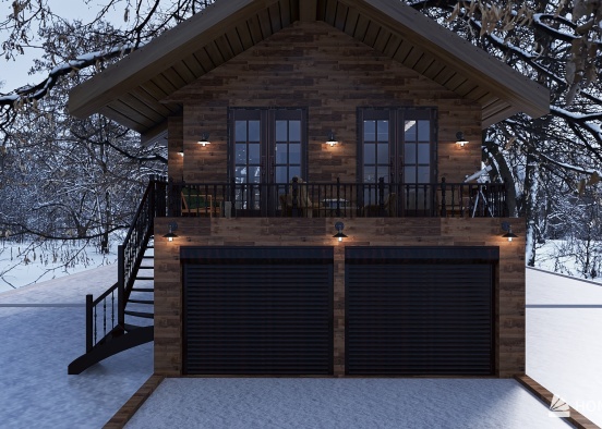 Winter Cabin Design Rendering