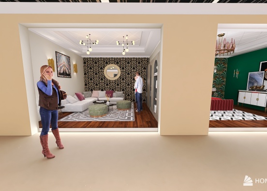 #MilanDesignWeek Art Deco Furniture Exhibition Design Rendering