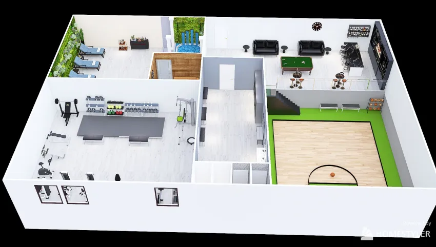 Rev_moetincube_Half Basketball Court_Sauna_Jacuzzi_copy 3d design picture 707.39