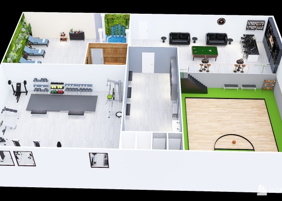 Rev_moetincube_Half Basketball Court_Sauna_Jacuzzi_copy Design Rendering