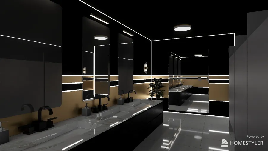 Gold Wisteria 3d design renderings