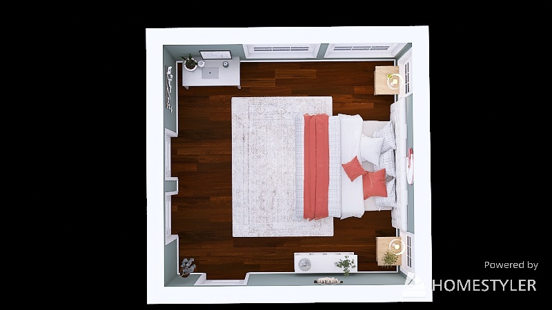 Earthy Toned Minimalist Bedroom 3d design picture 23.33