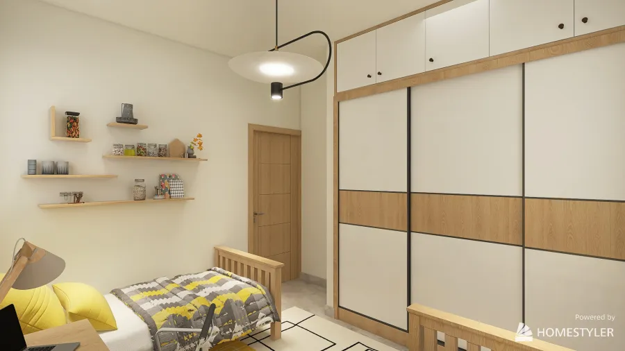 One floor of Three Apartments 3d design renderings