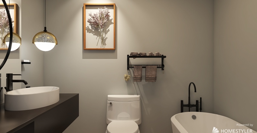 Loft One Bed One Bathroom Home 3d design renderings