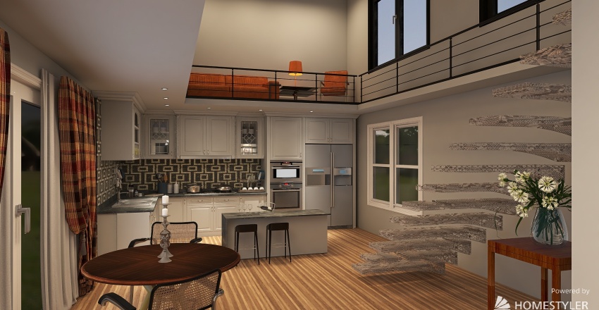 Loft One Bed One Bathroom Home 3d design renderings