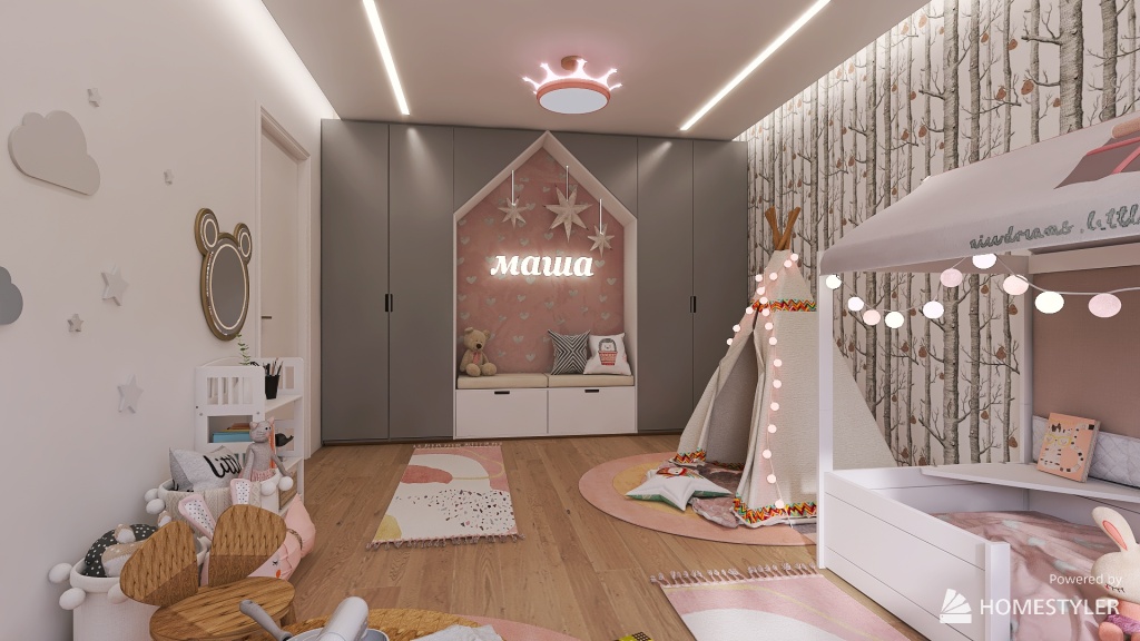 Bedroom Kids 3d design renderings