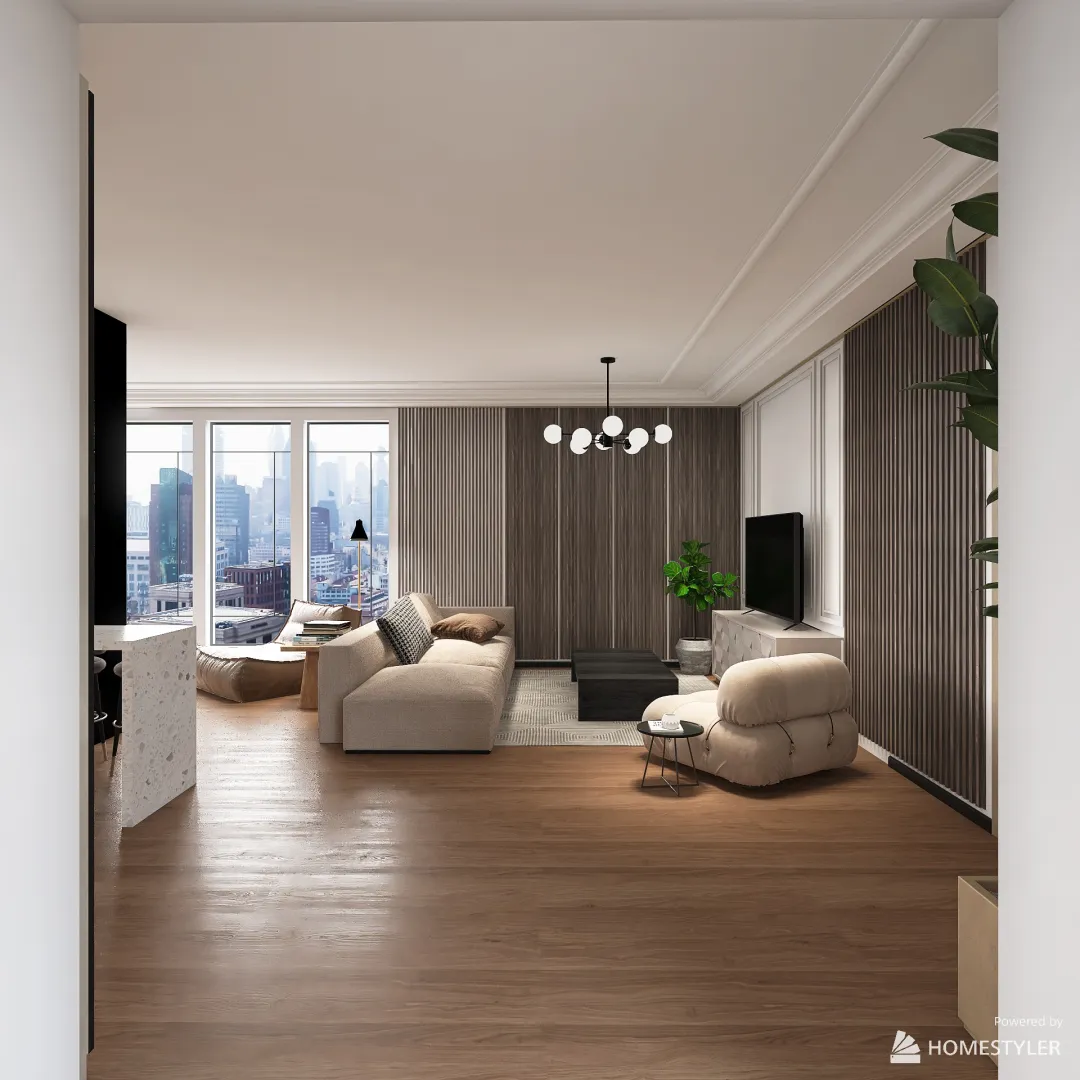 apartment T1 + 2WC 3d design renderings