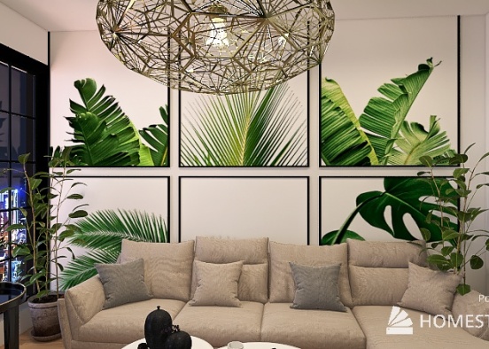Plant Themed Living Room Design Rendering