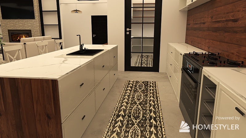 Kitchen/Dinning Room/ Living Room 3d design renderings