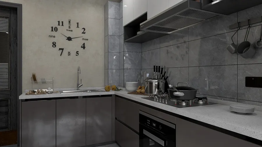 Small kitchen 3d design renderings