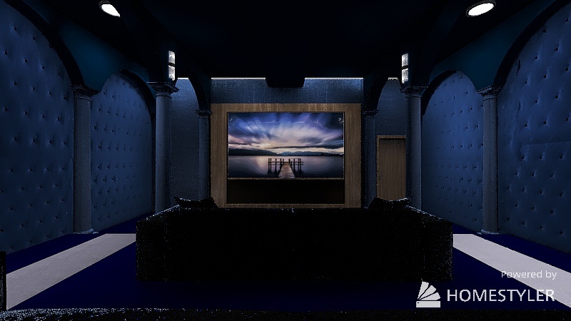 Copy of Cinema Room - Blue Walls 3d design renderings