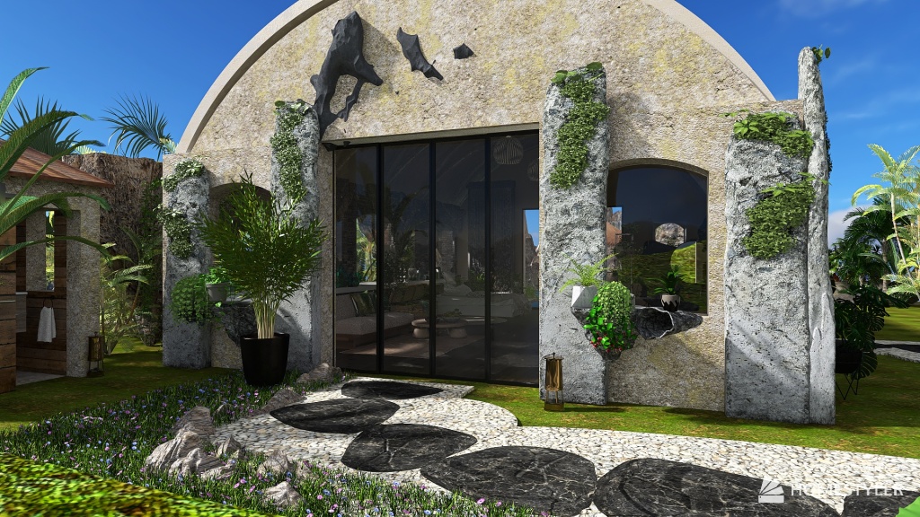 Farmhouse Monacal in the jungle#seule au monde 3d design renderings