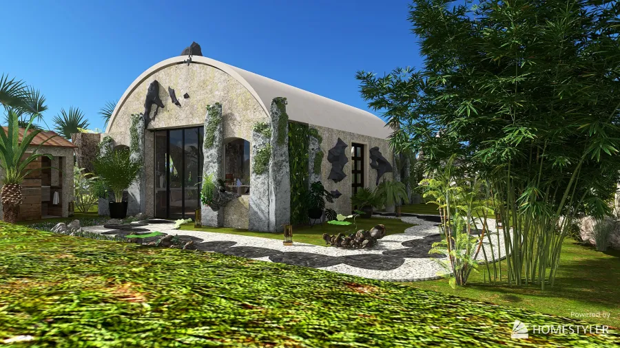 Farmhouse Monacal in the jungle#seule au monde 3d design renderings