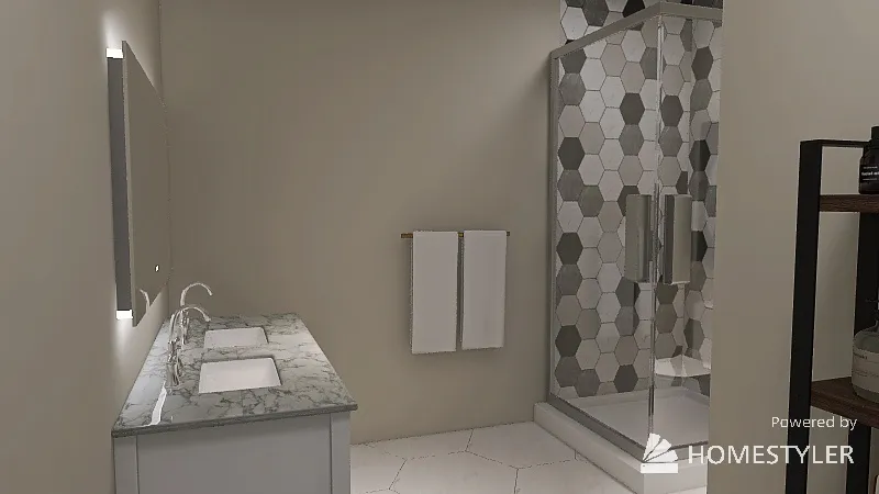 Basement Bathroom 3d design renderings