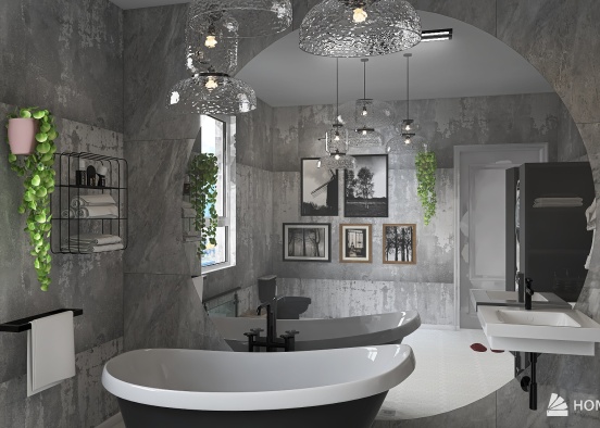 Grey bathroom Design Rendering