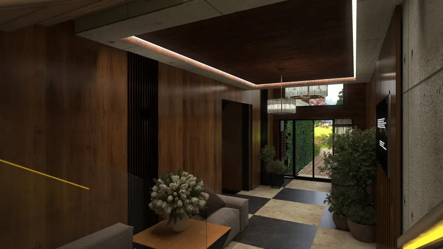 Hall design/Facade/SVAROG with pool 3d design renderings
