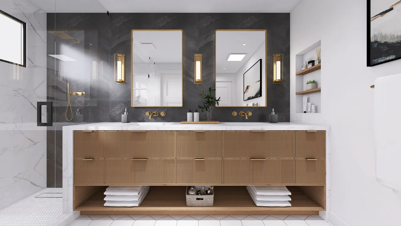 Black, White and Neutral 3d design renderings