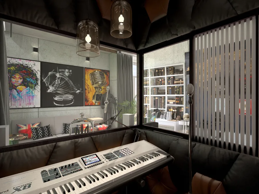 Кімната звуко запису 3d design renderings