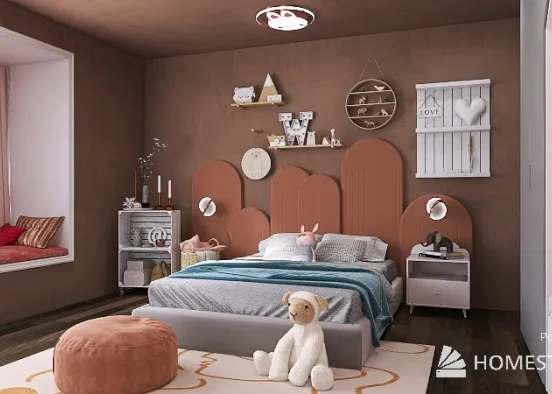 (30 minute challenge) Pink kids bedroom Design Rendering