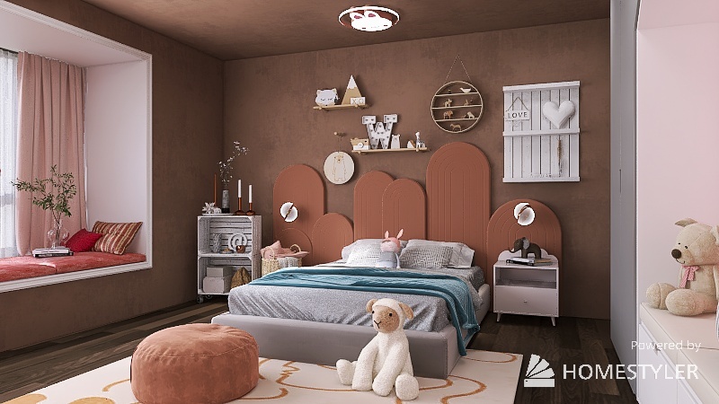 (30 minute challenge) Pink kids bedroom 3d design renderings