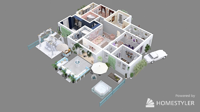 12 Four Bedroom Large Floor Plan 3d design renderings