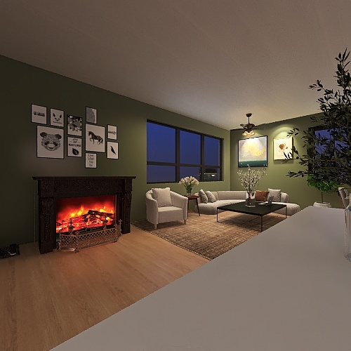William Living-Dining_kitchen Model Home 3d design renderings