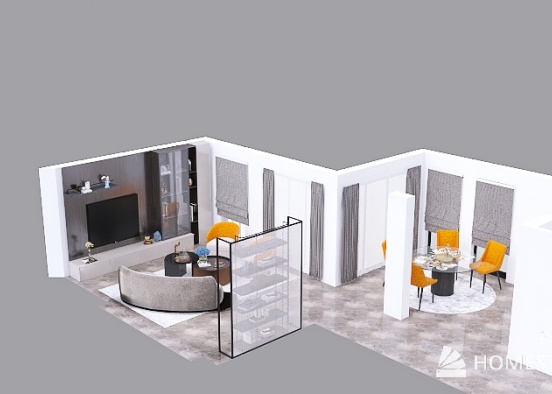 Lounge & Kitchen Design Rendering