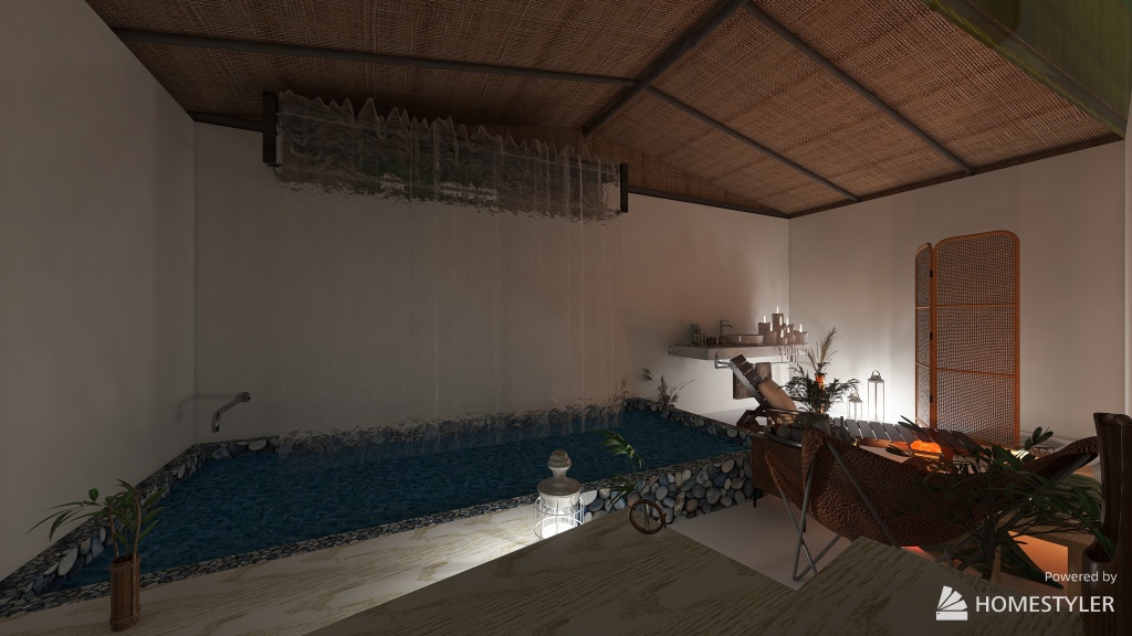 sala da bagno piscina naturale 3d design renderings