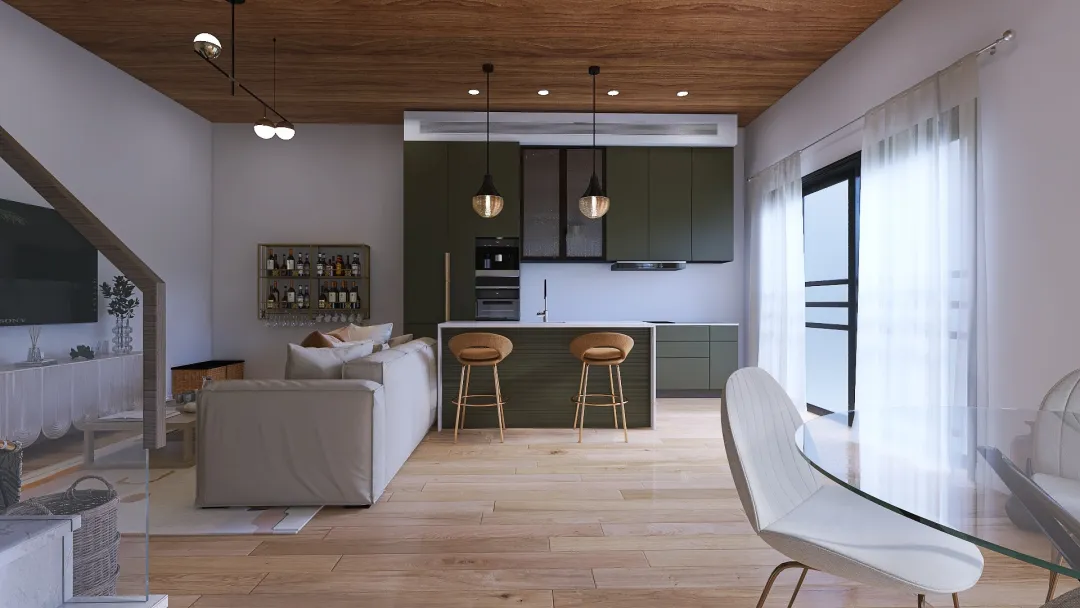 Modern Loft in the woods 3d design renderings