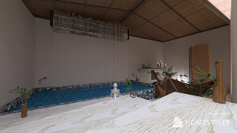 sala da bagno piscina naturale 3d design renderings