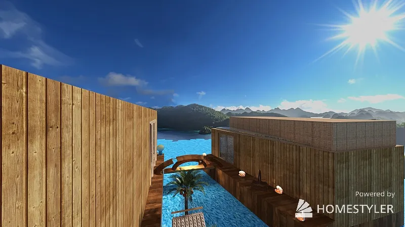 to live with simplicity in the middle of the water 3d design renderings