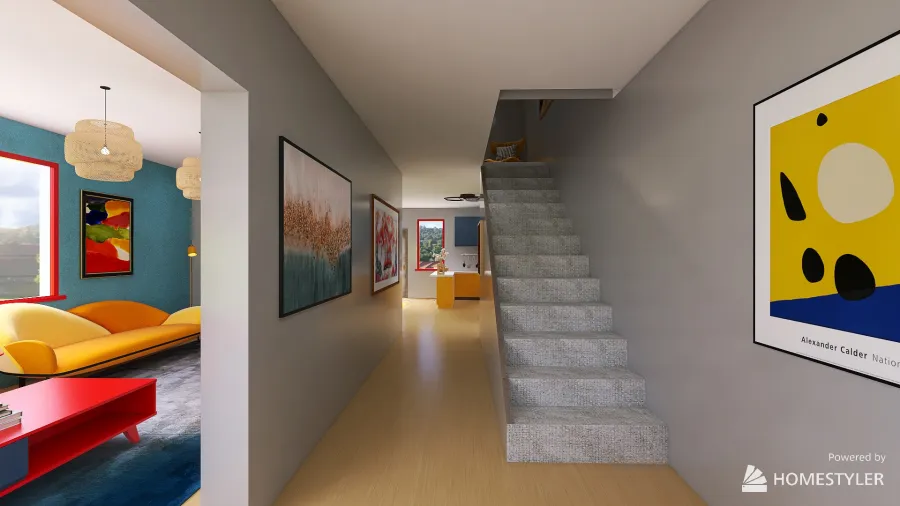 Hallway and Kitchen 3d design renderings
