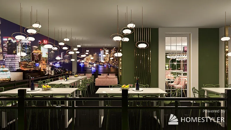 Caffe Art-Deco 3d design renderings