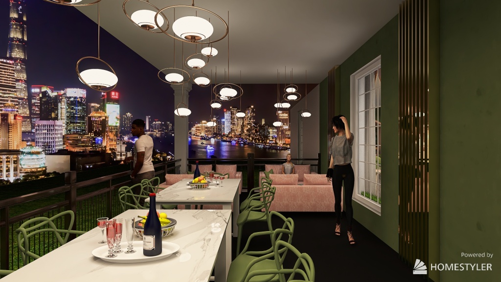 Caffe Art-Deco 3d design renderings