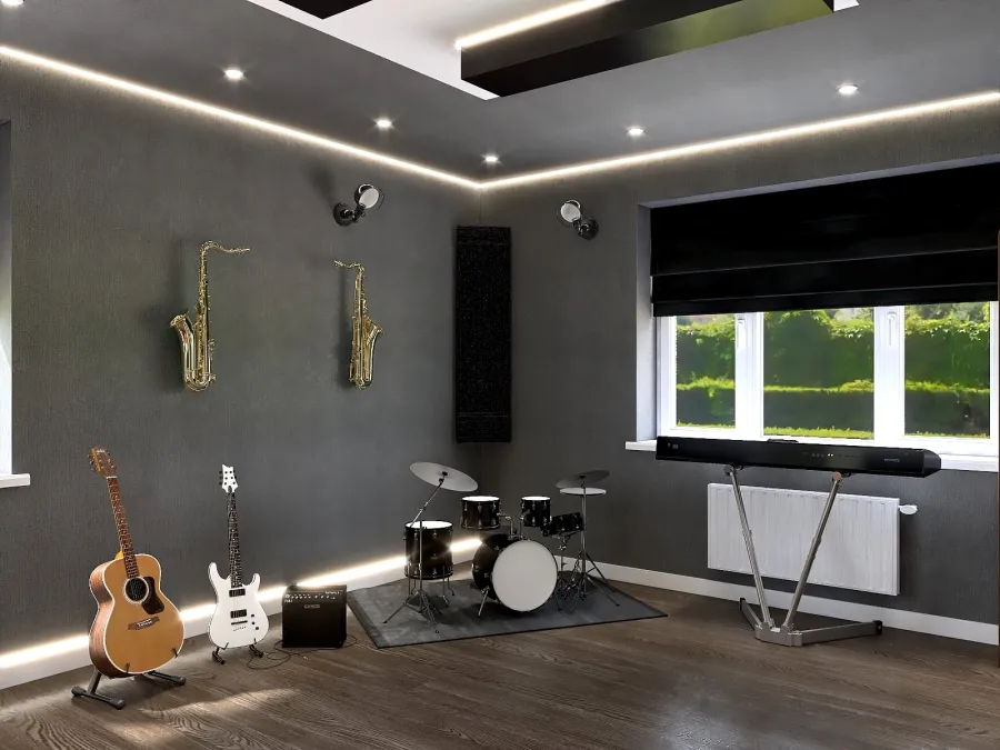 Музыкальная комната 3d design renderings