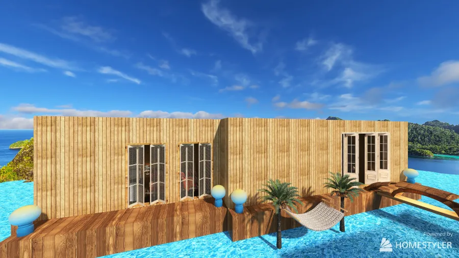 to live with simplicity in the middle of the water 3d design renderings