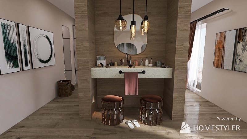 Spa Bathroom and Bedroom 3d design renderings