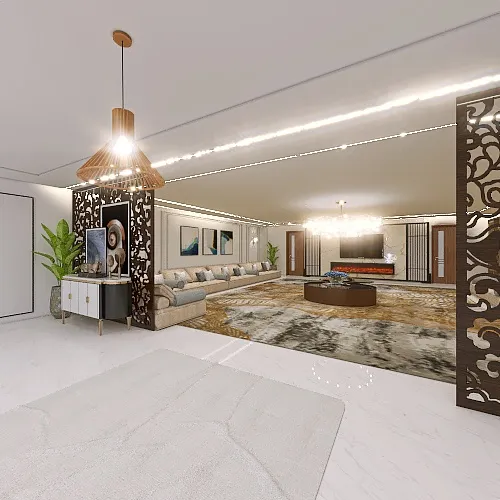 صالة مع مدخل 3d design renderings