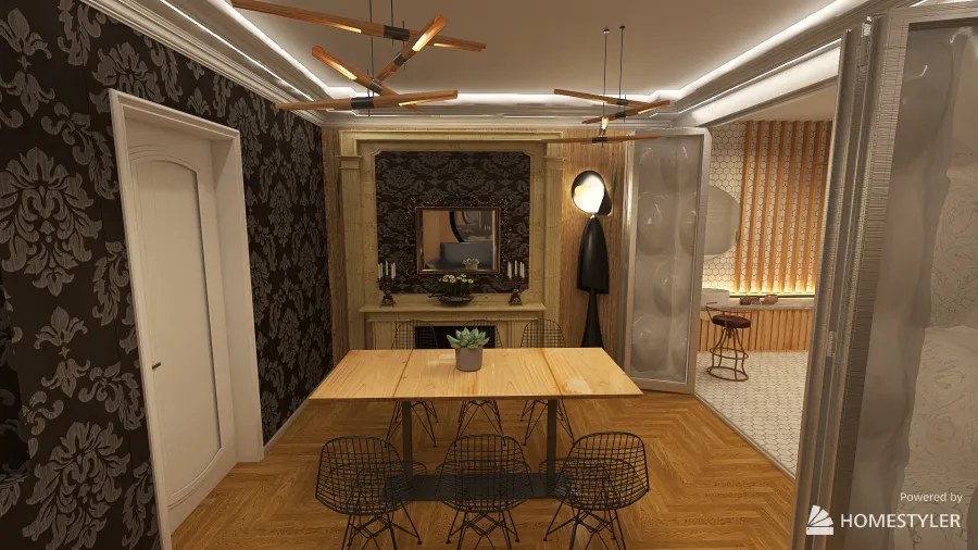 Small apartament for singels 3d design renderings