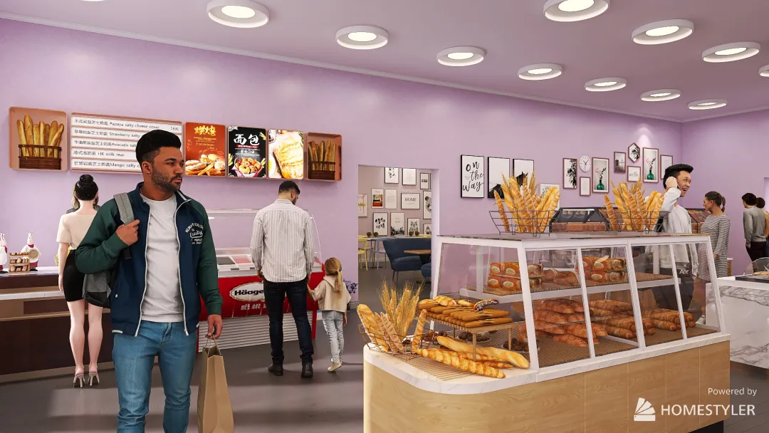 #BakeryContest-Lavender Bakery Shop 3d design renderings
