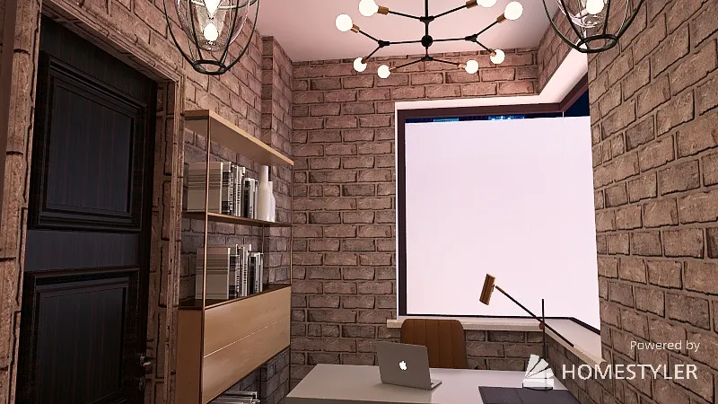 Industrial style office 3d design renderings