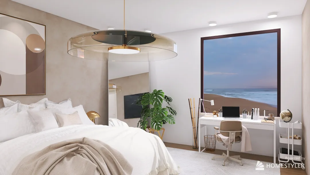 boho bedroom 3d design renderings