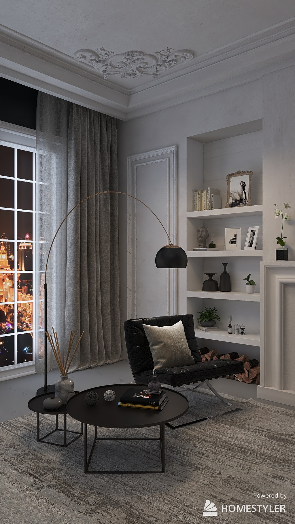 Room 1 Classic Black and White design ideas & pictures (73 sqm)Homestyler